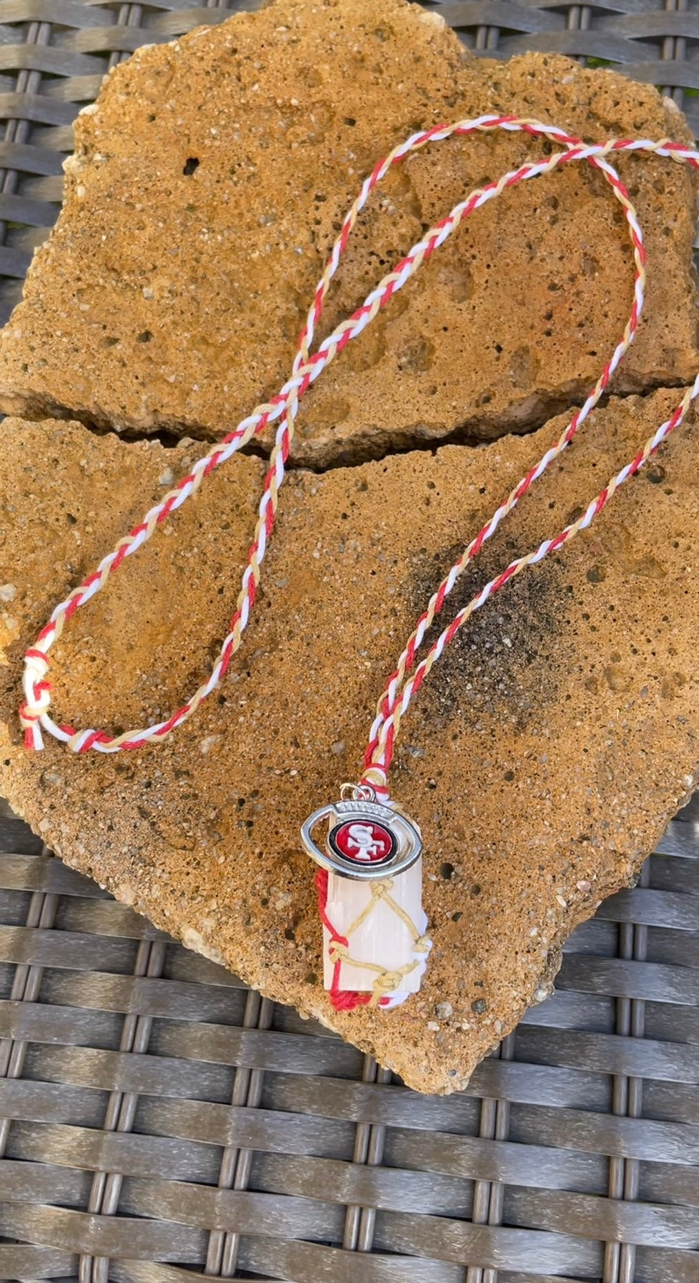 Macrame Selenite Necklace-49ers