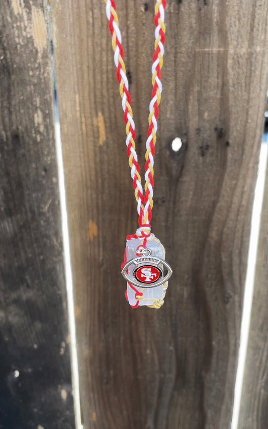 Macrame Selenite Necklace-49ers