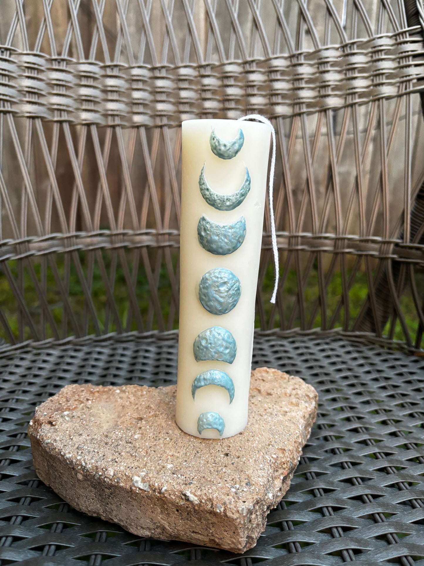 Raised Moon Phase Pillar Candle