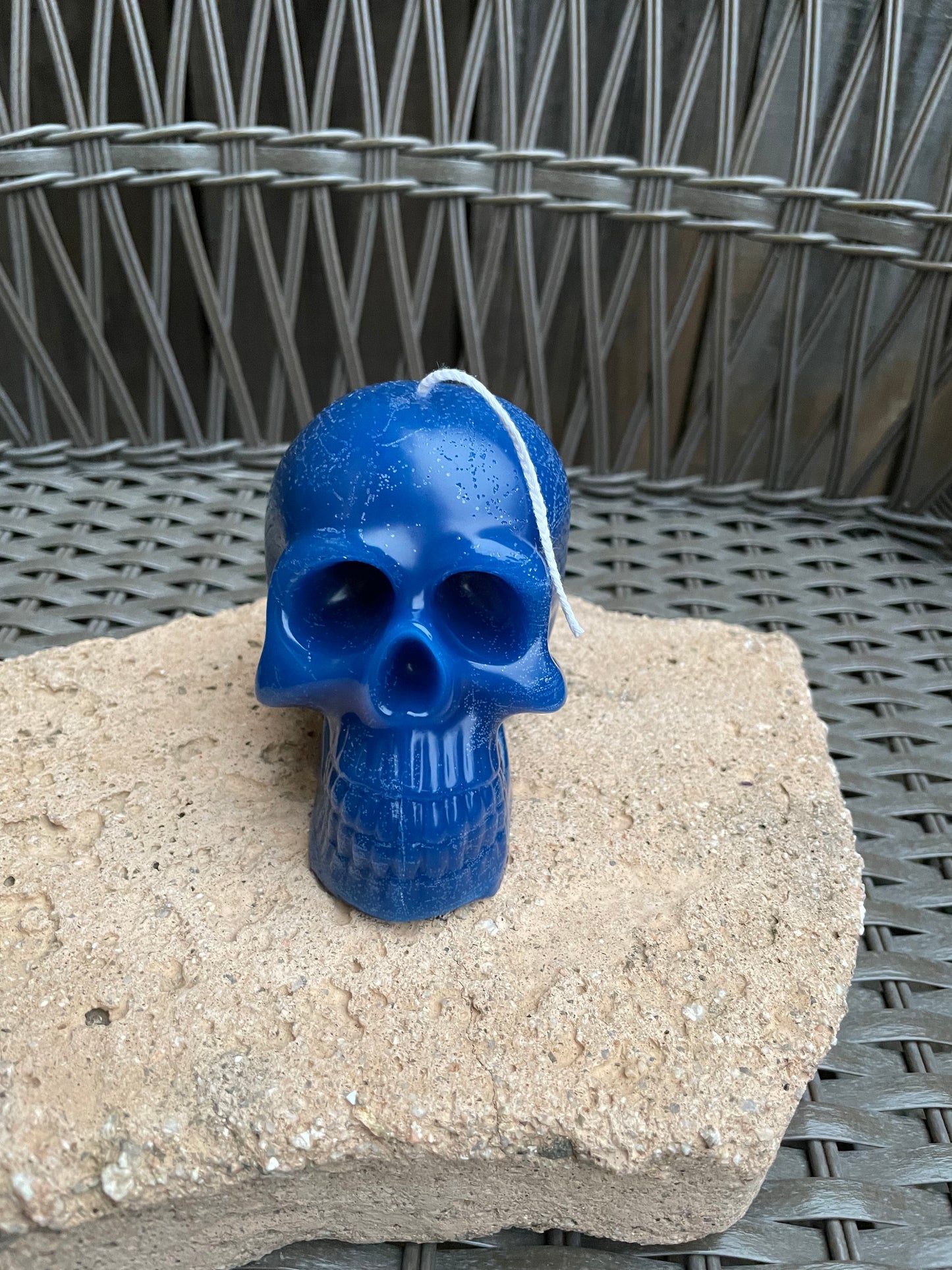 Beeswax Skull Candle