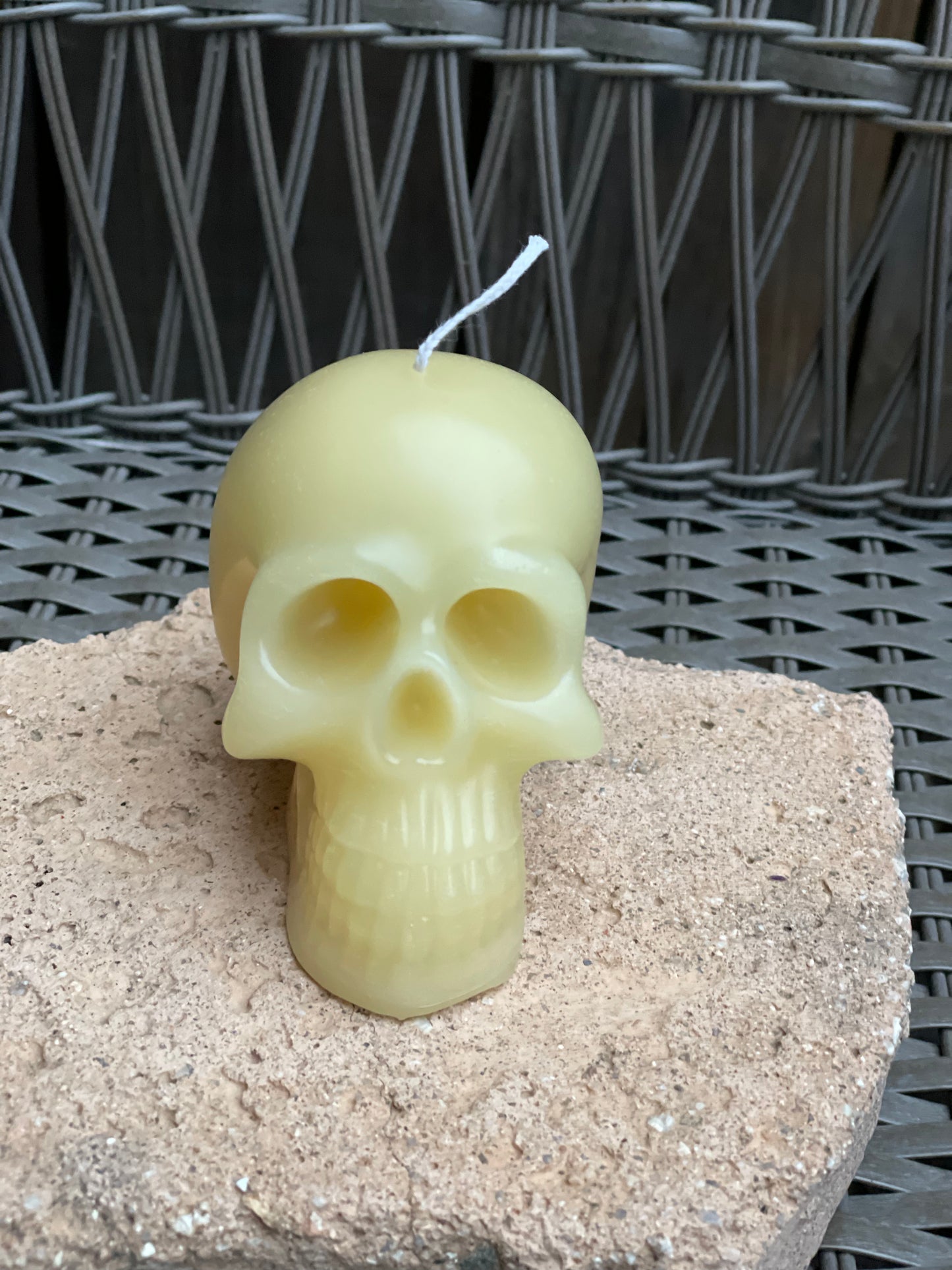 Beeswax Skull Candle