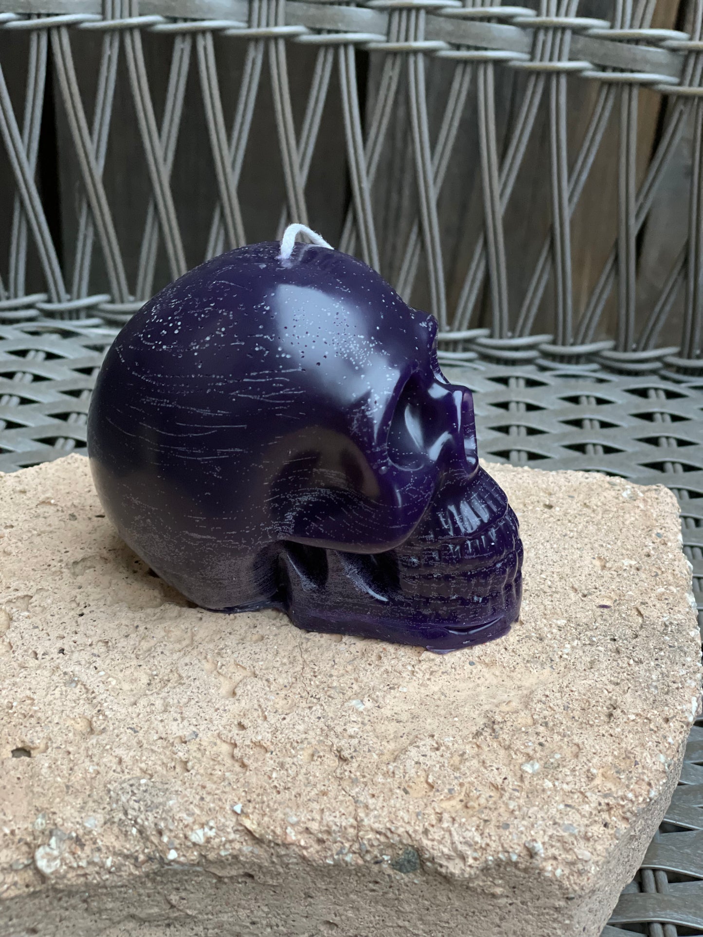 Beeswax Skull Candle