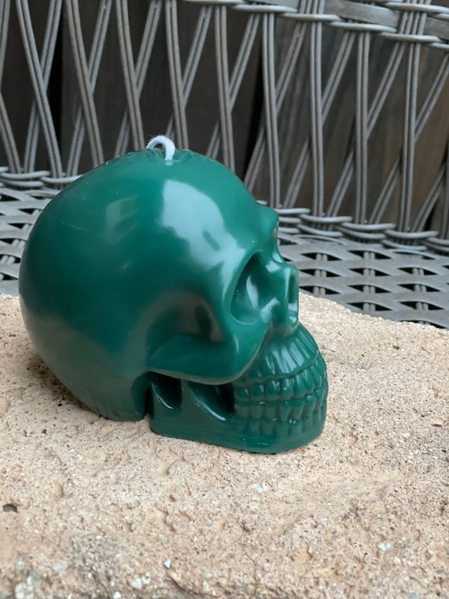 Beeswax Skull Candle