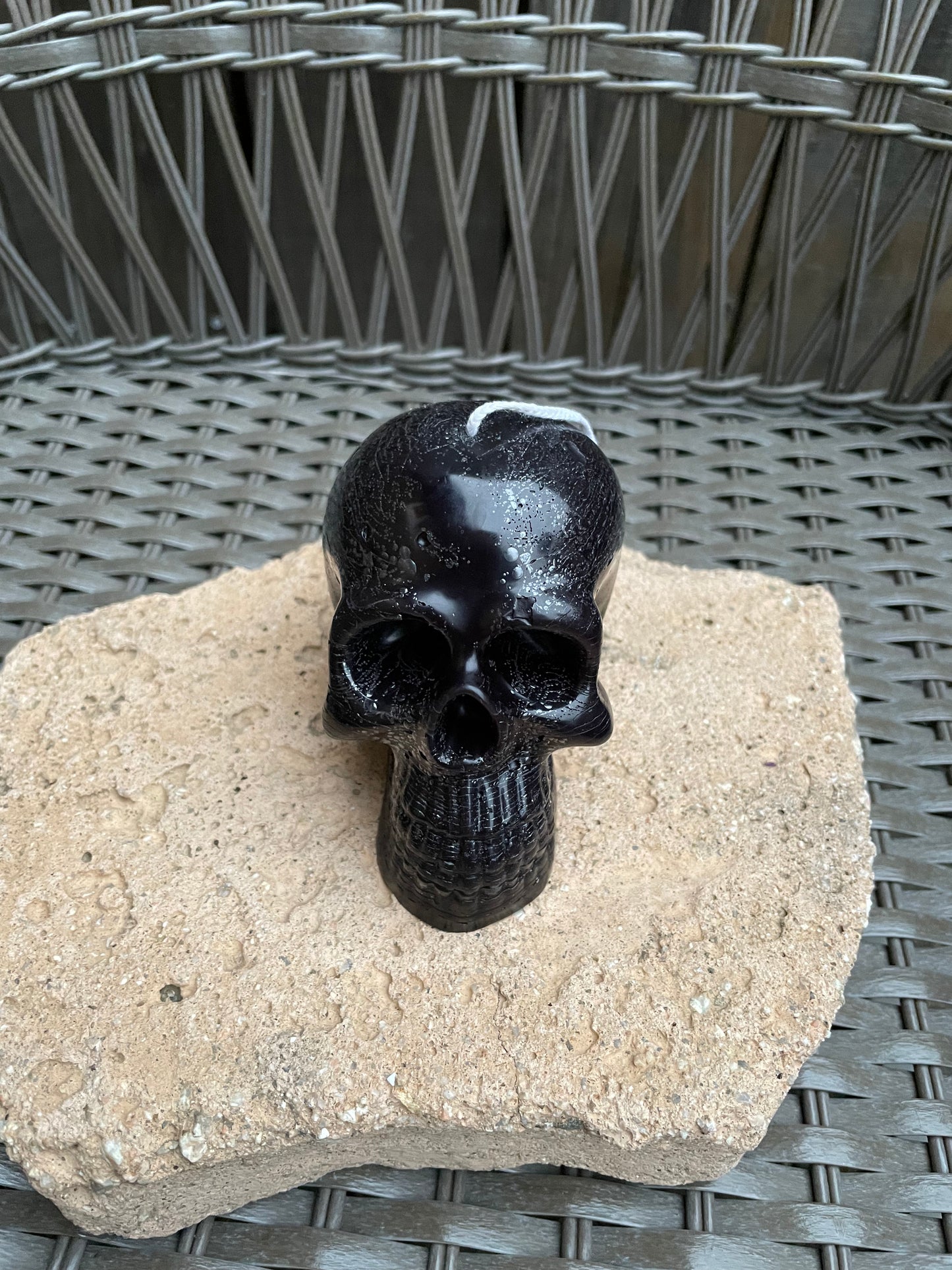 Beeswax Skull Candle