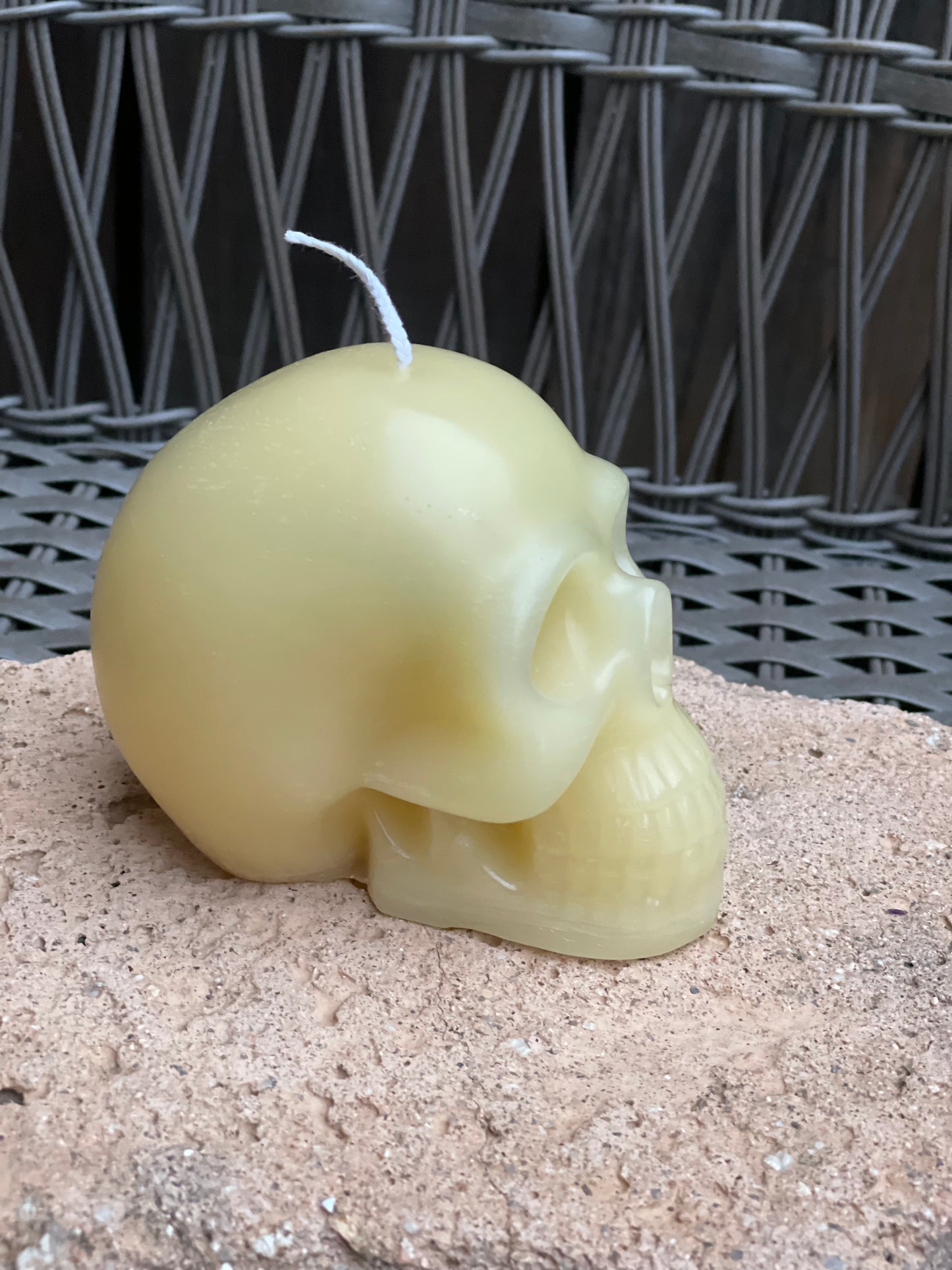 Beeswax Skull Candle