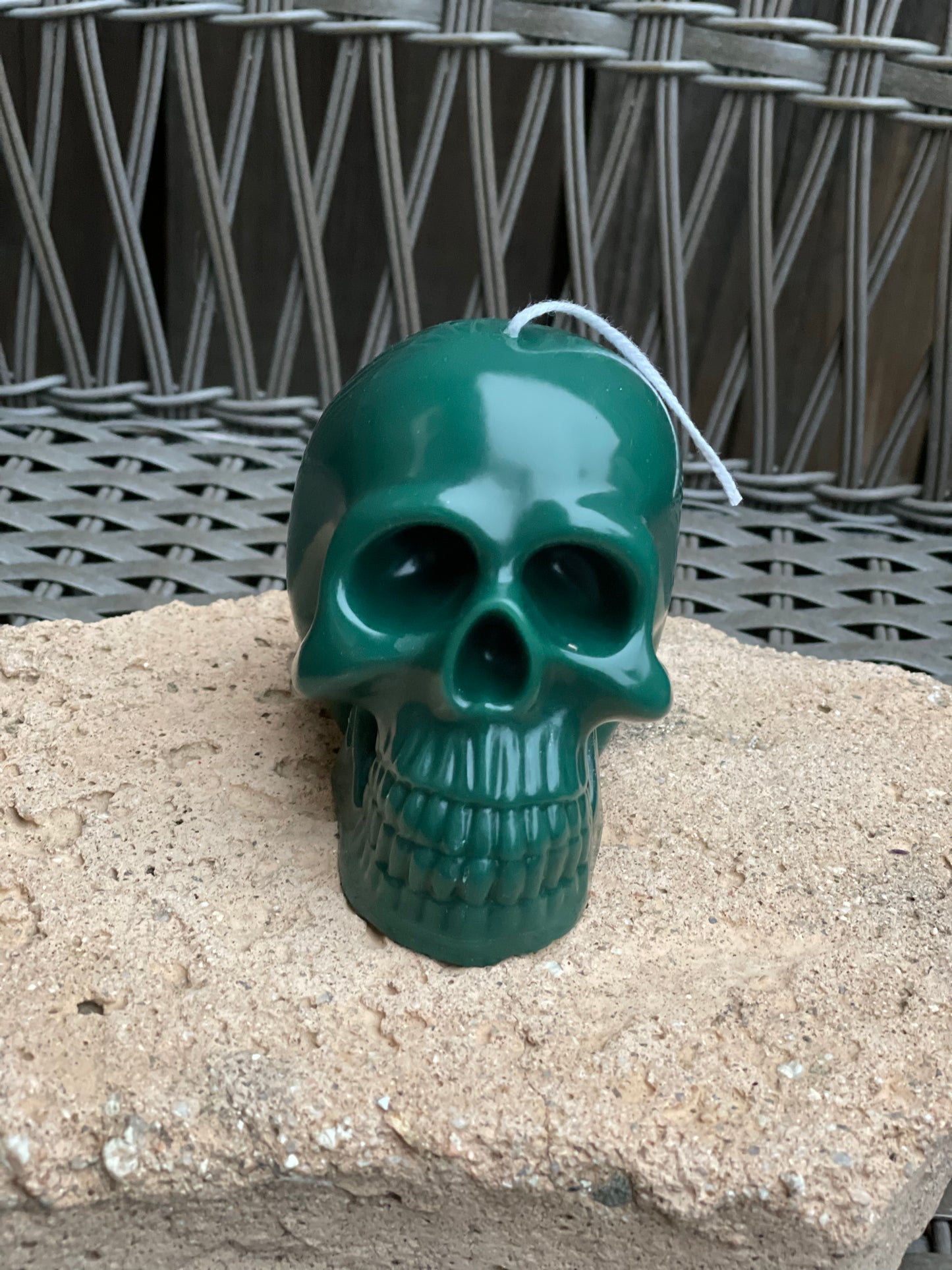 Beeswax Skull Candle