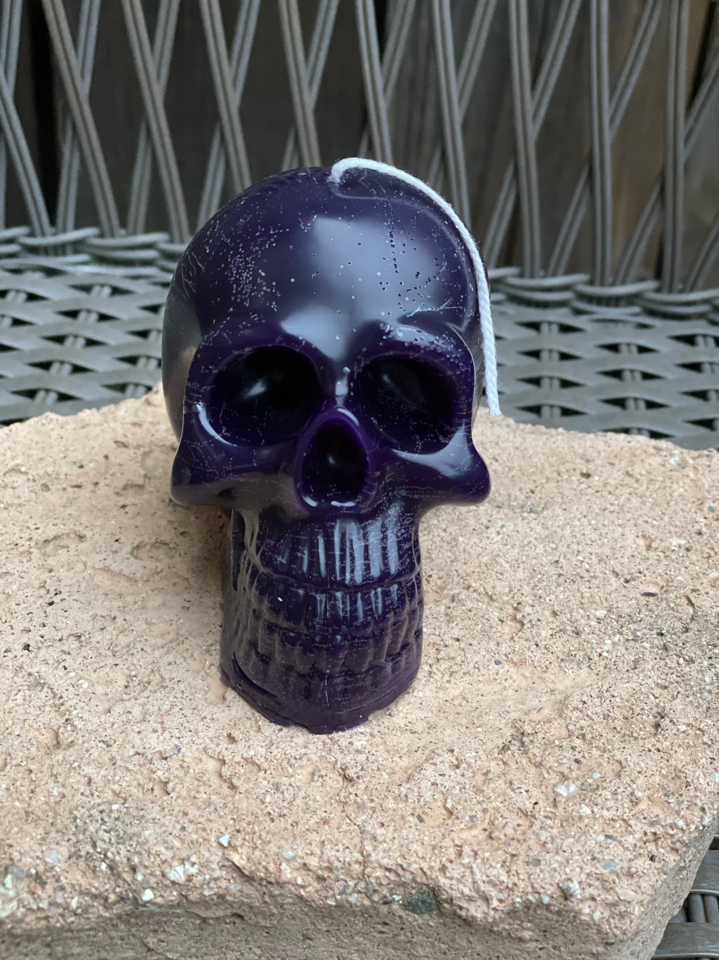 Beeswax Skull Candle