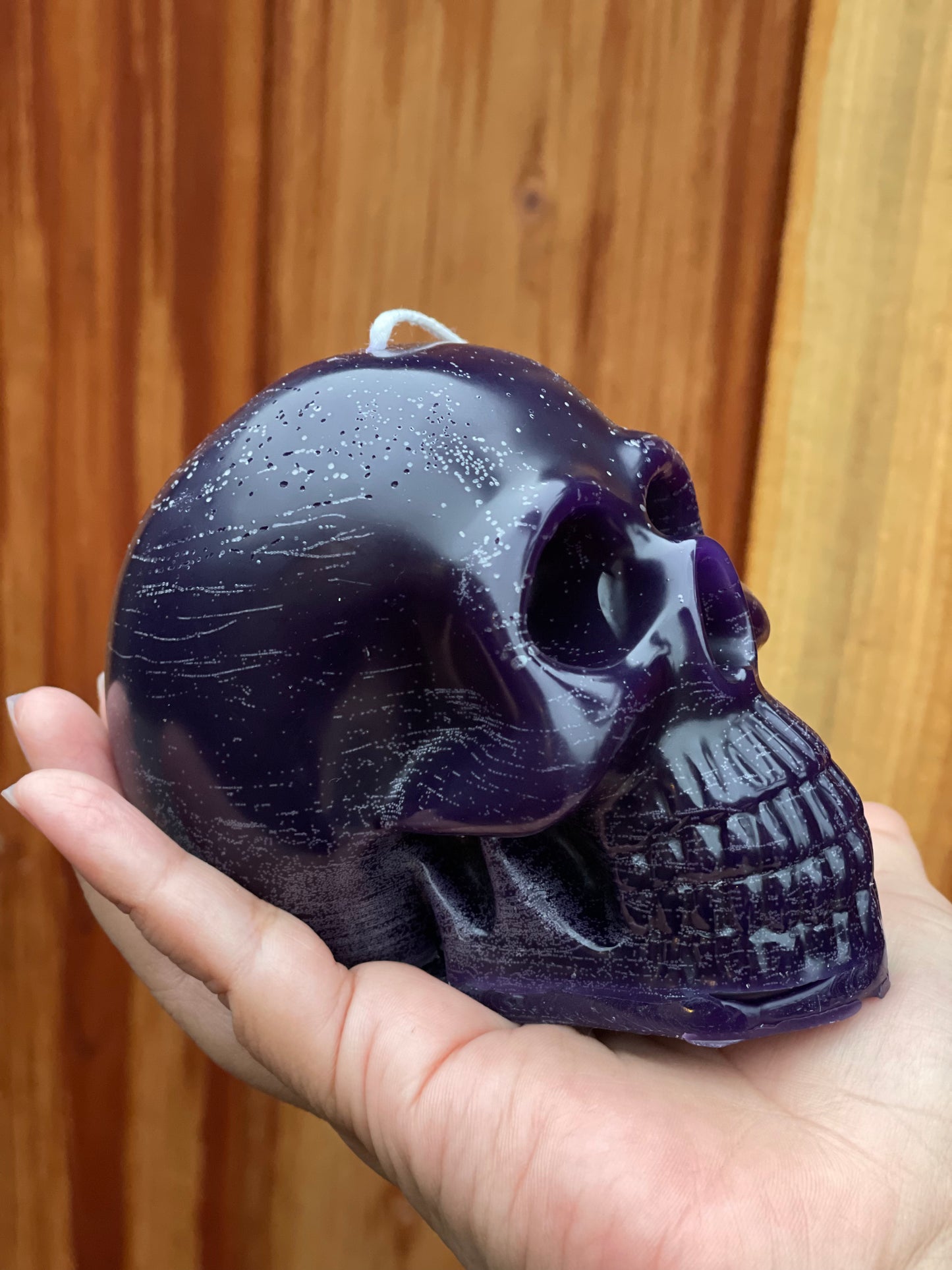 Beeswax Skull Candle