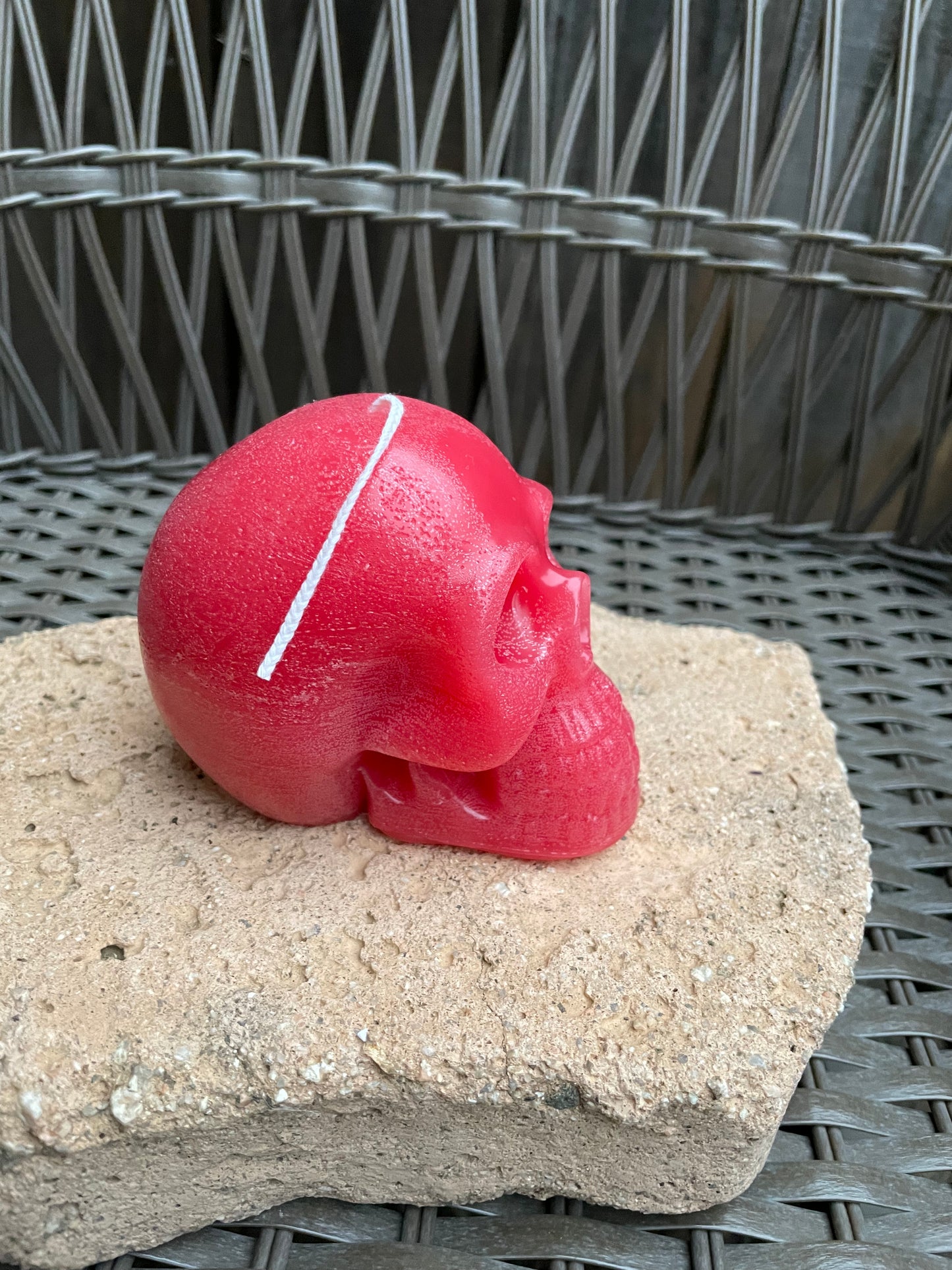 Beeswax Skull Candle