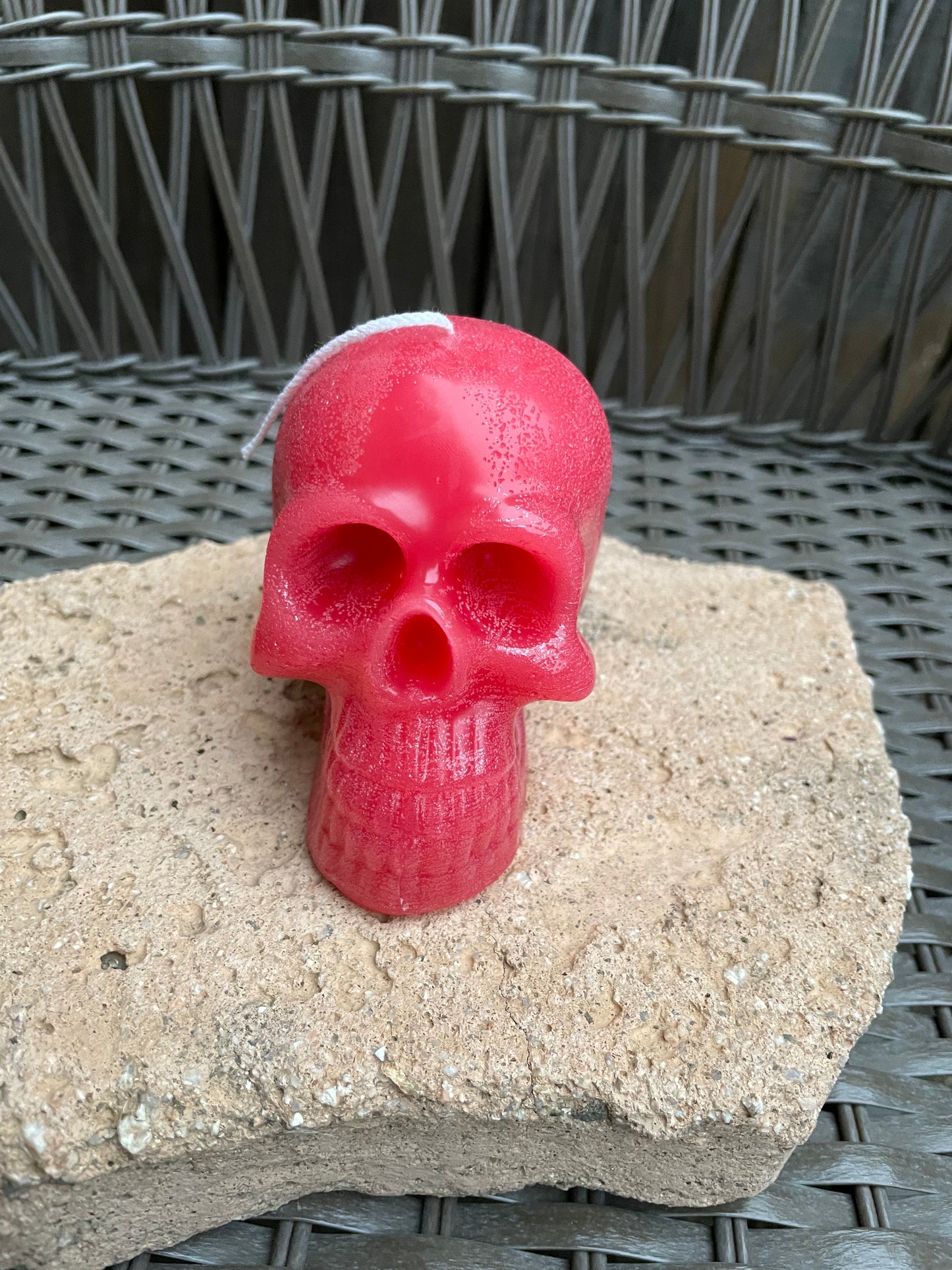 Beeswax Skull Candle